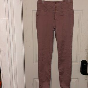 High rise 3 button skinny jeans